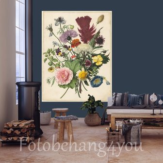 Boeket bloemen fotobehang Rijksmuseum