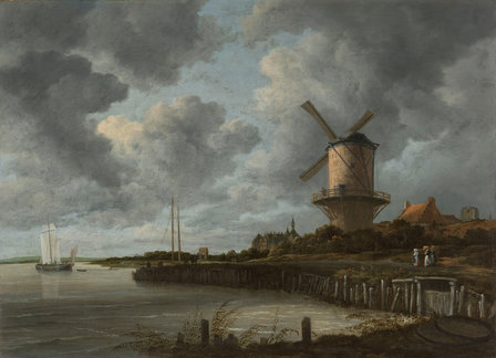 De molen bij Wijk bij Duurstede fotobehang Rijksmuseum