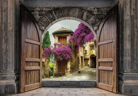 Openslaande deuren fotobehang Provence