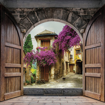 Openslaande deuren fotobehang Provence