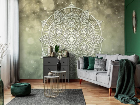 Mandala Groen | Fotobehang4you -