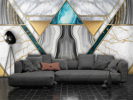 Art Deco behang Marmer