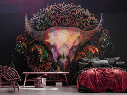 Mandala fotobehang Bull Horns