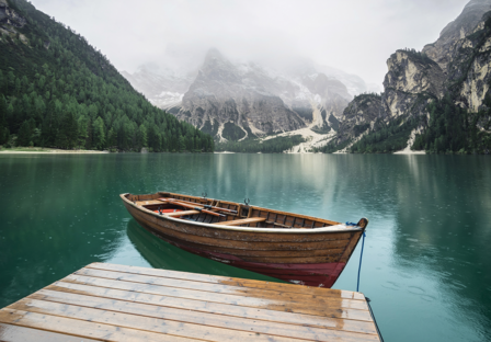 Berg en meer fotobehang Lago di Braies