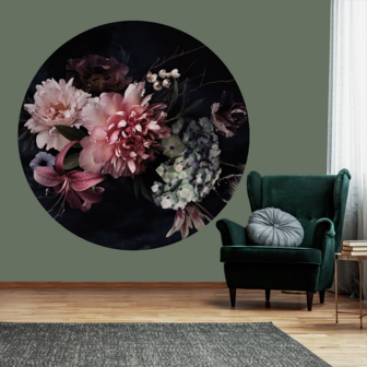 Behangcirkel Vintage Bloemen