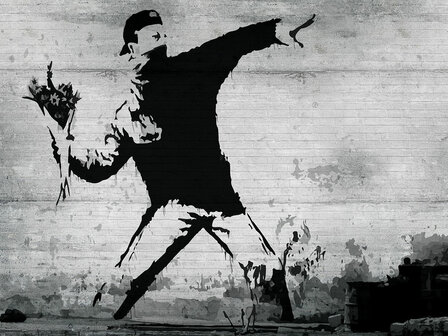 Flower Bomber fotobehang Banksy