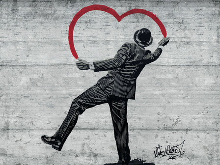 A Gentleman in Love fotobehang Banksy