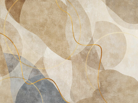 Abstract behang Boho Gold