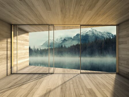 3D behang Misty Lake