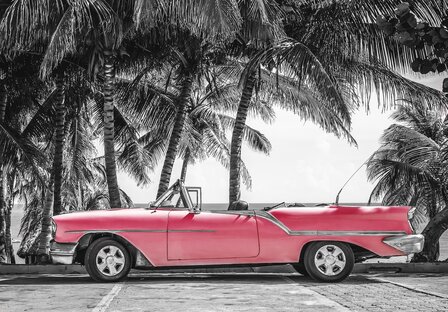 Oldtimer fotobehang roze