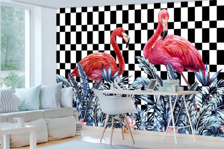 Flamingo fotobehang Hip