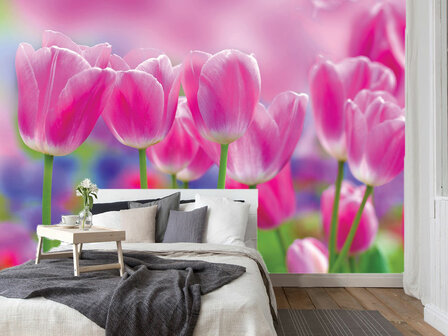 Tulpen fotobehang - roze