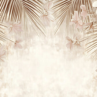 Botanisch fotobehang Palmbladeren Beige