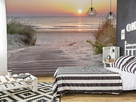 Strandafgang Sunset Beach fotobehang
