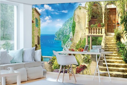 Mediterraans Straatje fotobehang