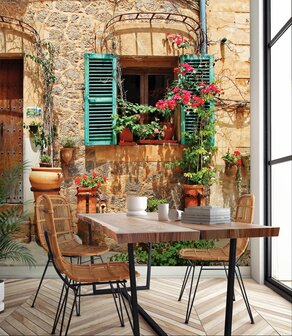 Straatje in Toscane fotobehang