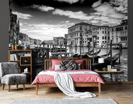 Venetie fotobehang zwart-wit