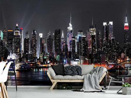 New York fotobehang at Night