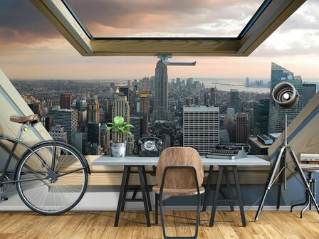 Dakraam fotobehang New York