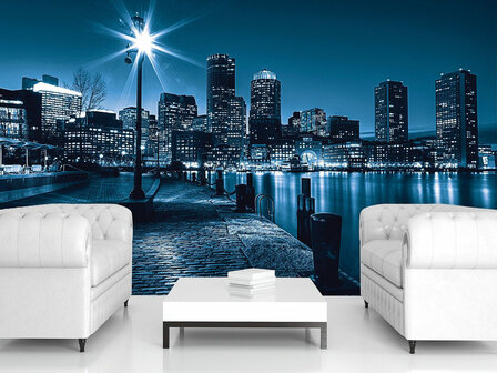 New York by Night fotobehang
