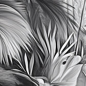 Jungle vlies fotobehang Zwart-Wit