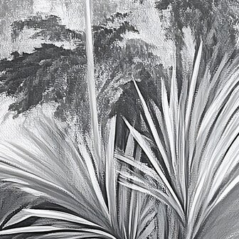 Jungle vlies fotobehang Zwart-Wit