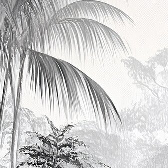 Jungle vlies fotobehang Zwart-Wit