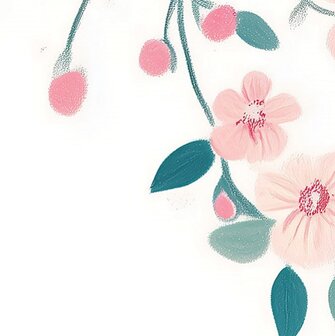 Roze bloemetjes fotobehang