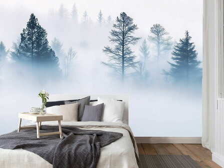 Bos fotobehang Foggy Forest