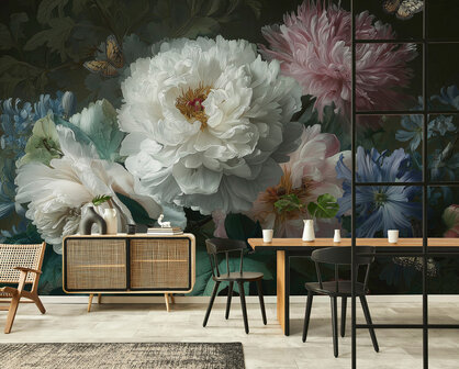 Klassiek Bloemen fotobehang Pioenrozen