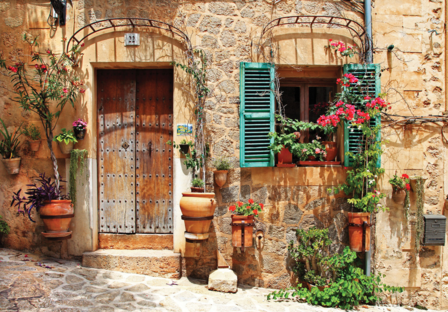 Fotobehang straatje Toscane