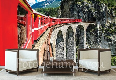 Trein fotobehang Zwitzerland