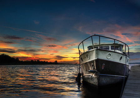 Aanlegsteiger boot fotobehang