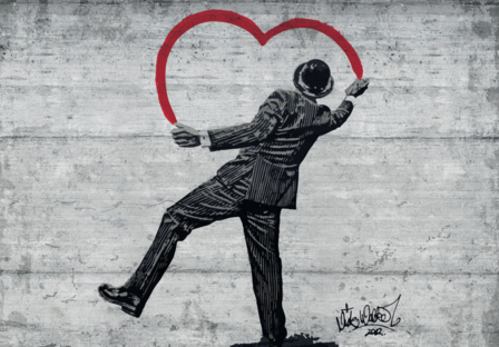A Gentleman in Love fotobehang Banksy