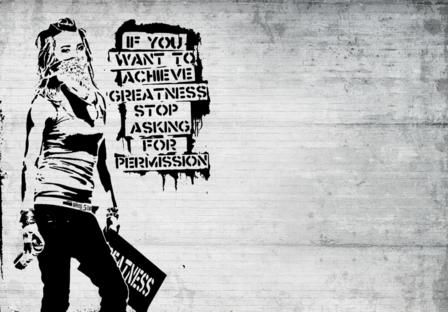 Stop Asking for Permission fotobehang Banksy