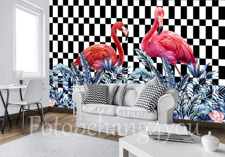 Flamingo fotobehang Hip