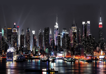 New York fotobehang at night