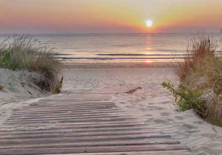 Strandafgang Sunset beach fotobehang