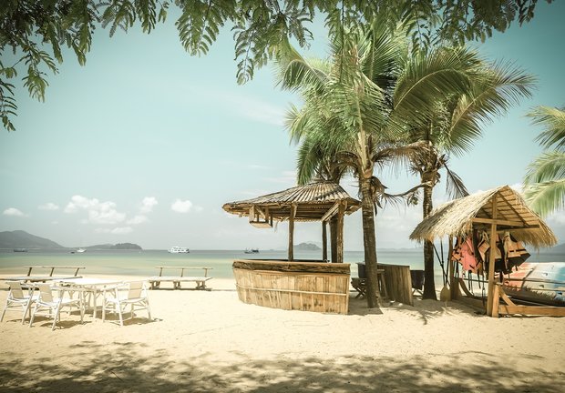 Strand fotobehang Beachbar