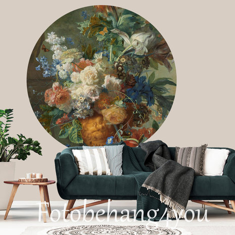 Behangcirkel Stilleven met Bloemen 