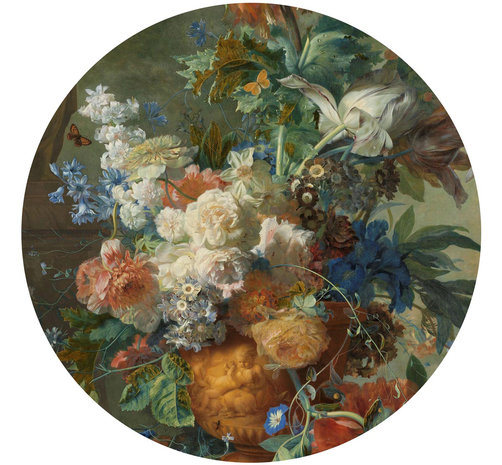 Behangcirkel Stilleven met Bloemen - Van Huysum