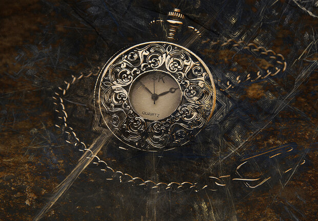 Vintage zakhorloge behang