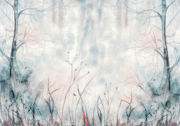 Aquarel behang Pastel Forest