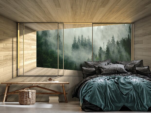3D behang Misty Forest