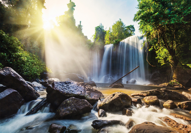 Waterval fotobehang Phnom Kulen