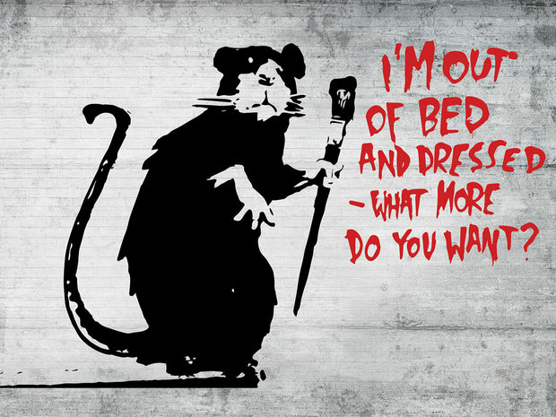 I'm Out of Bed fotobehang Banksy