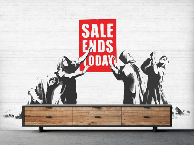 Sale Ends Today fotobehang Banksy