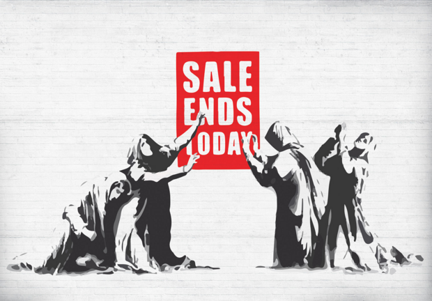 Sale Ends Today fotobehang Banksy