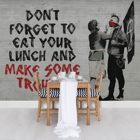 Eat Your Lunch fotobehang Banksy