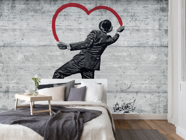 A Gentleman in Love fotobehang Banksy